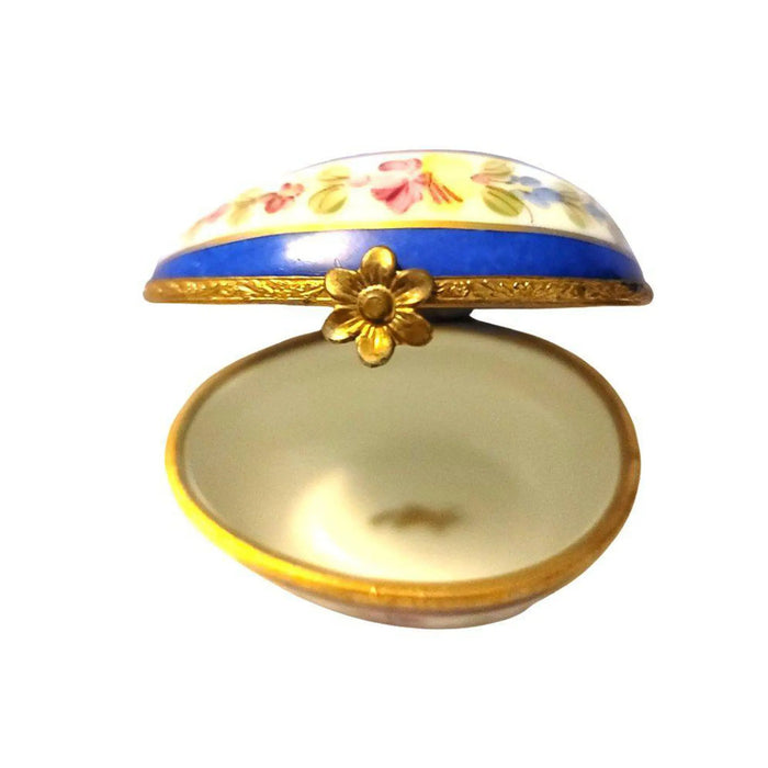 Blue Striped Egg for Elegant Decor Porcelain Limoges Limoges Imports Limoges Boxes eggs egg Easter French Trinket Box