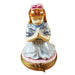 Brunette Girl Praying Limoges Box for Faithful Collectors Porcelain Limoges christian French Trinket Box