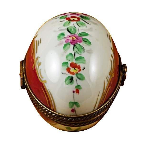 Burgundy Egg Limoges Box for Collectors Porcelain Limoges egg French Trinket Box