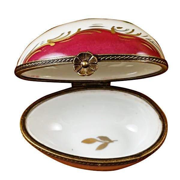 Burgundy Egg Limoges Box for Collectors Porcelain Limoges egg French Trinket Box