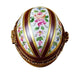 Burgundy Striped Egg Collectible Porcelain Limoges egg French Trinket Box
