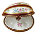 Burgundy Striped Egg Collectible Porcelain Limoges egg French Trinket Box