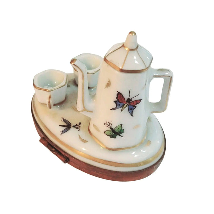 Butterfly Elegance for Tea Lovers Porcelain Limoges China French Trinket Box
