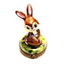 Camping Rabbit Figurine for Collectors Porcelain Limoges rabbit sports French Trinket Box