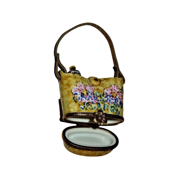 Caribbean Beach Bag for Tropical Dreamers Porcelain Limoges bag ocean beach French Trinket Box
