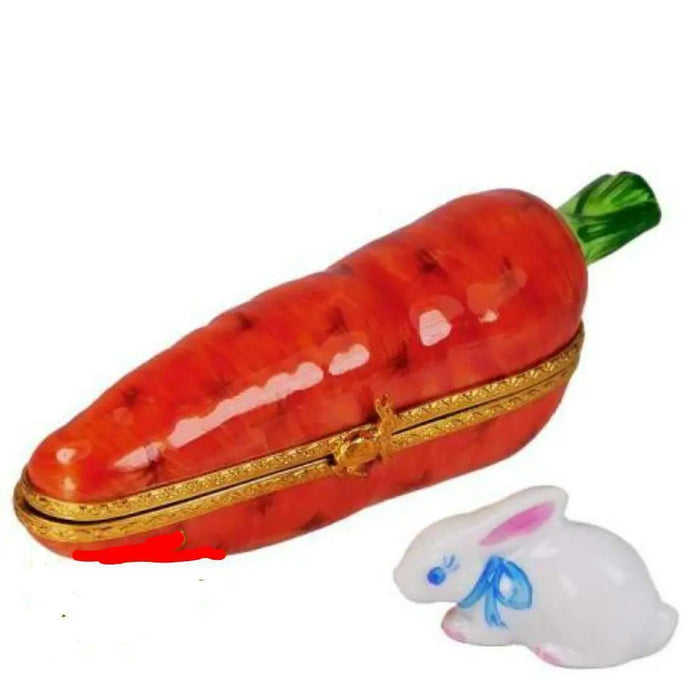 Carrot With Rabbit Limoges Box for Collectors Porcelain Limoges Vegetables French Trinket Box