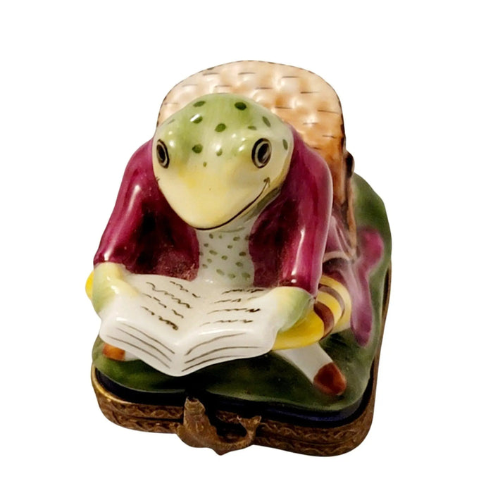 Charming Frog Limoges Box for Collectors Porcelain Limoges turtle frog furniture French Trinket Box