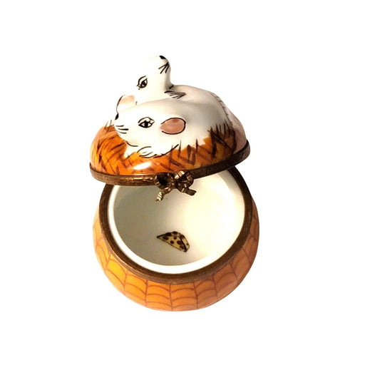 Charming Rats for Collectors Porcelain Limoges rabbit mice bunny French Trinket Box