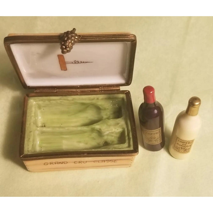 Chateau Wine Taster Box for Elegant Gatherings Porcelain Limoges Wine Spirits French Trinket Box