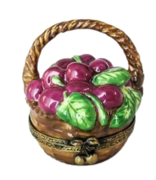Cherries in Basket Limoges Box for Collectors Porcelain Limoges Fruit Basket French Trinket Box