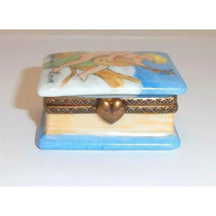 Cherub Lyre Love Box for Collectors Porcelain Limoges Angel love valentine music French Trinket Box