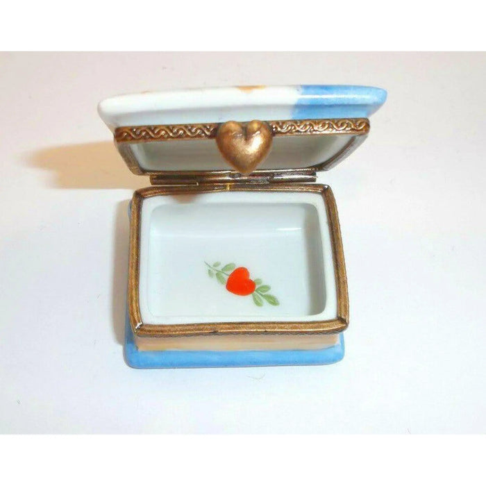 Cherub Lyre Love Box for Collectors Porcelain Limoges Angel love valentine music French Trinket Box
