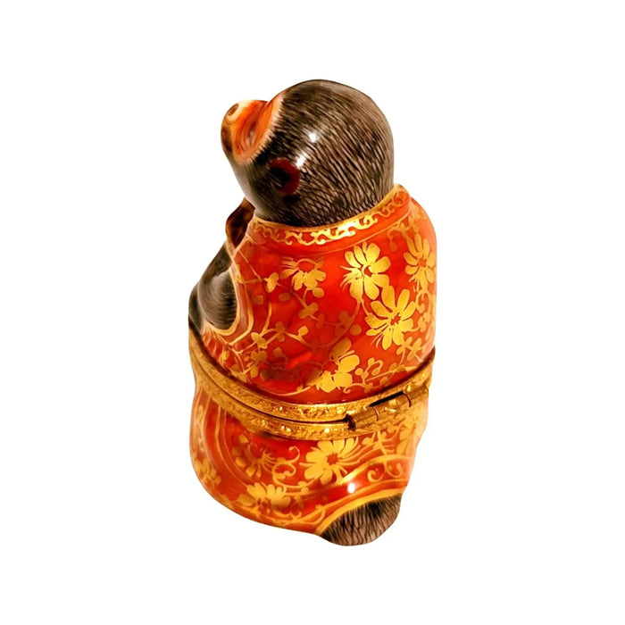 Chinese Imperial Monkey Decor for Collectors Porcelain Limoges Wild Animals World Travel French Trinket Box