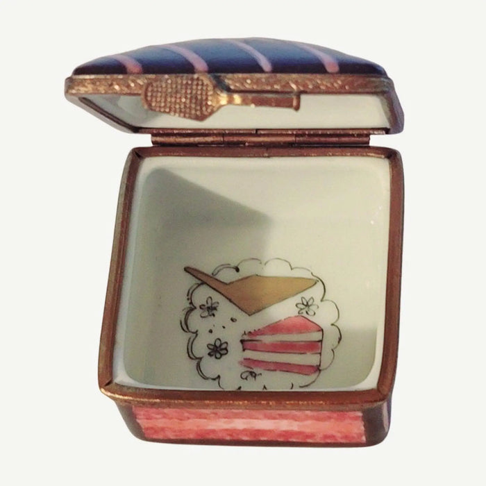 Chocolate Cake Treasure Box for Cake Lovers Porcelain Limoges dessert French Trinket Box