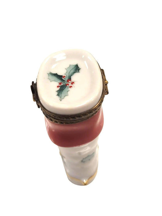 Christmas Boot Figurine for Holiday Cheer Porcelain Limoges xmas French Trinket Box