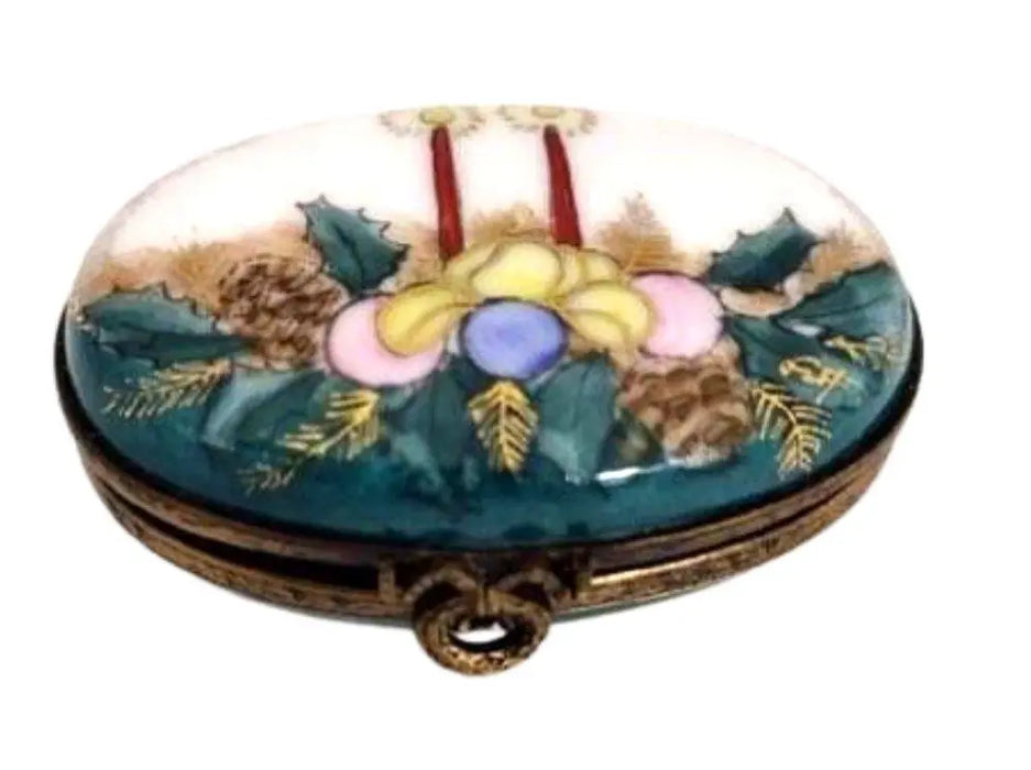 Christmas Mistletoe Limoges Box Porcelain Limoges xmas French Trinket Box