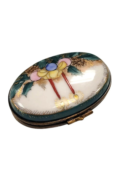 Christmas Mistletoe Limoges Box Porcelain Limoges xmas French Trinket Box