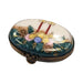 Hand-painted Christmas Eve Candles Mistletoe Limoges porcelain, French artistry for lovers of fine art