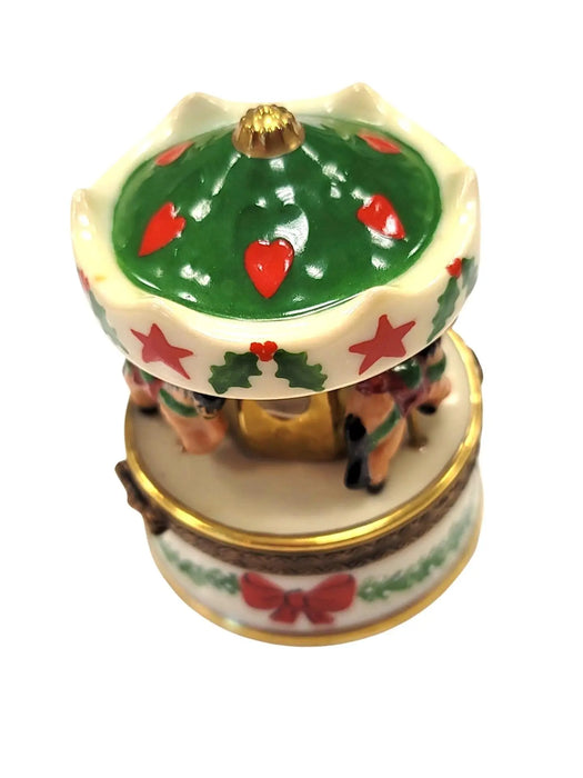 Christmas Carousel Treasure for Holiday Celebrations Porcelain Limoges Carnival xmas French Trinket Box