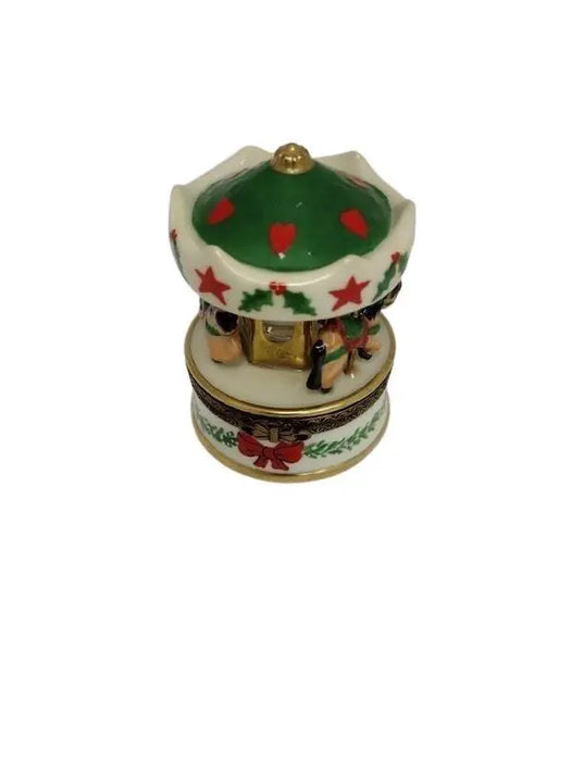 Christmas Carousel Treasure for Holiday Celebrations Porcelain Limoges Carnival xmas French Trinket Box