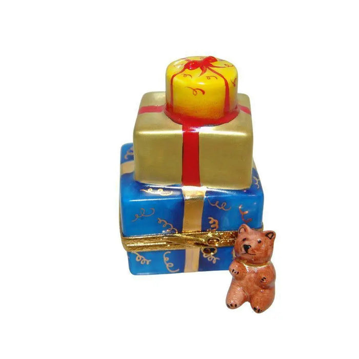 Christmas Presents Limoges Box for Holiday Decor Porcelain Limoges xmas theme French Trinket Box