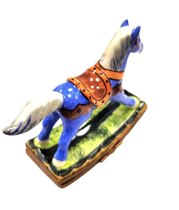 Christmas Sheriff Horse Decor Porcelain Limoges xmas baby horse French Trinket Box