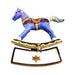 Painted details on the Christmas Rocking Horse Sheriff Limoges box, French art in miniature