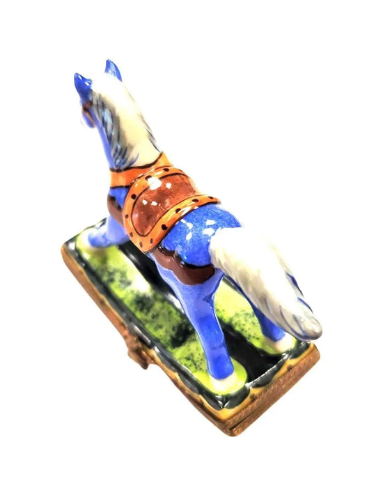 Christmas Sheriff Horse Decor Porcelain Limoges xmas baby horse French Trinket Box