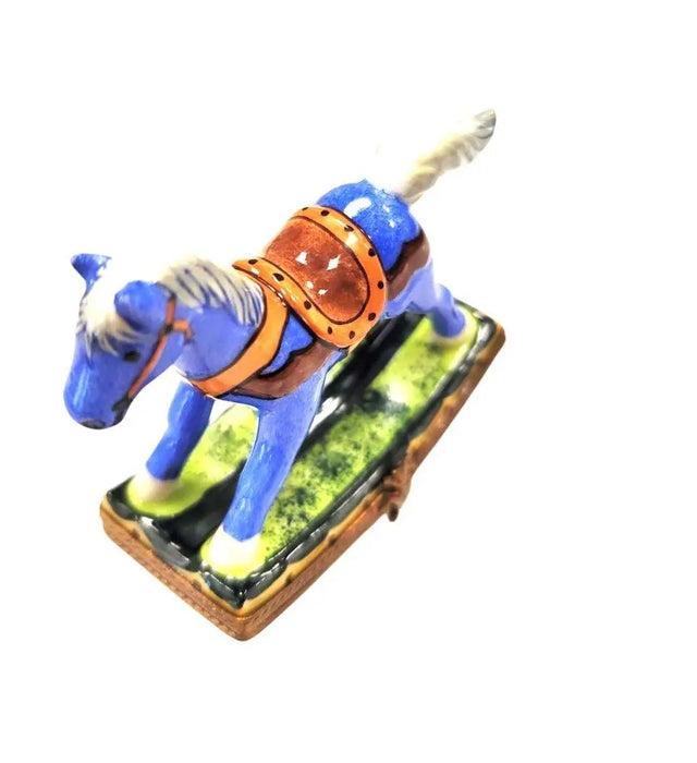 Christmas Sheriff Horse Decor Porcelain Limoges xmas baby horse French Trinket Box