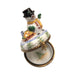 The painter's artistry shows on this Christmas Snowman Waving Limoges box