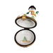 Treasured French collectible: Christmas Snowman Waving Limoges box, painted by hand