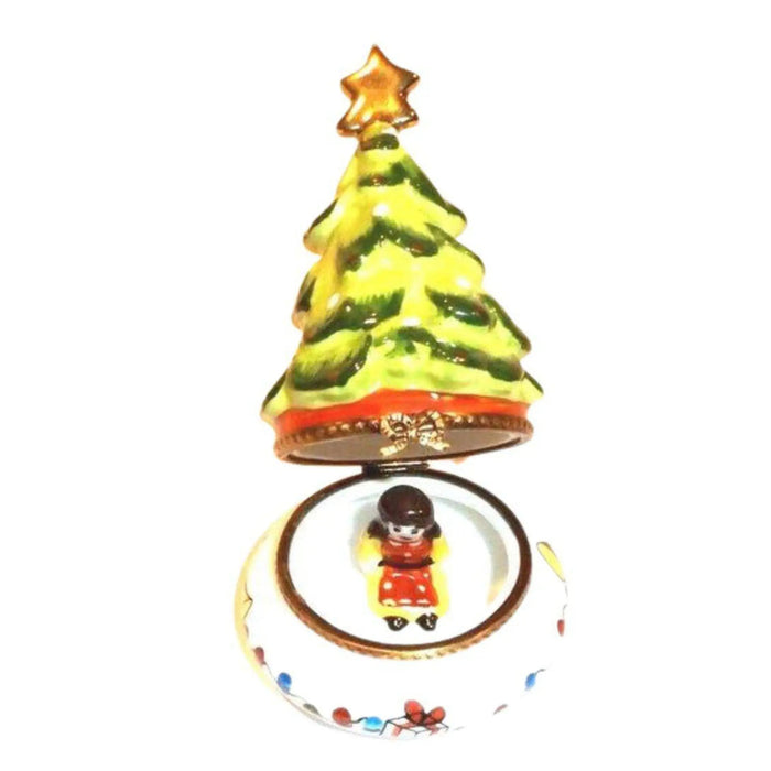 Christmas Tree Doll Surprise Porcelain Limoges xmas Limoges Porcelain Boxes Christmas Tree French Trinket Box