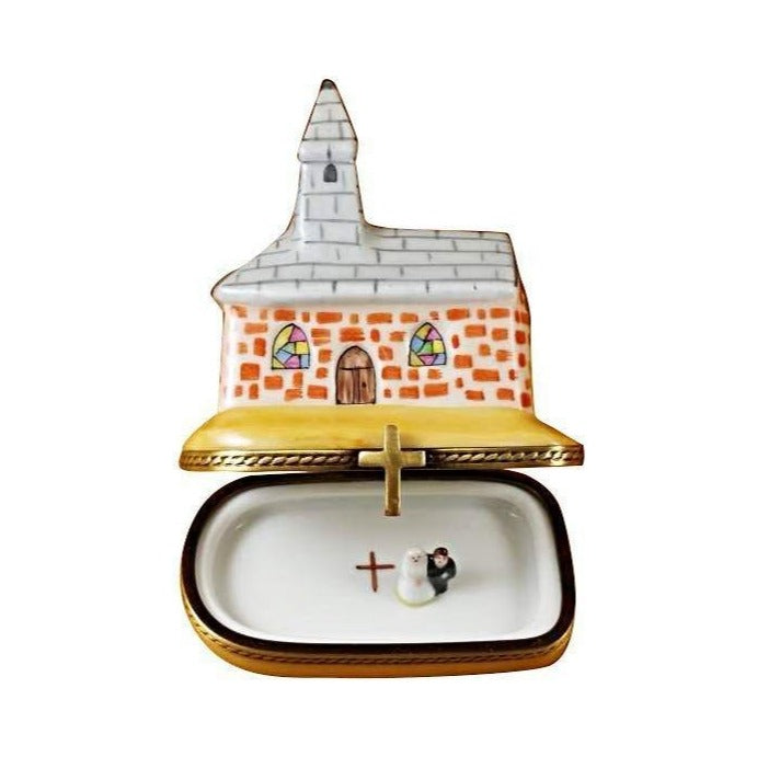 Collectible Church Limoges box with artisan brushwork