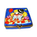 Hand-painted Circus Clown with Balloon on Flat Limoges box, French artistry for lovers of fine art