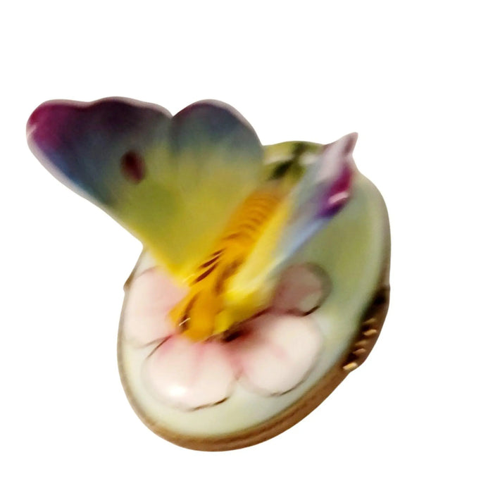 Colorful Butterfly Limoges Box for Nature Lovers Porcelain Limoges Butterfly French Trinket Box