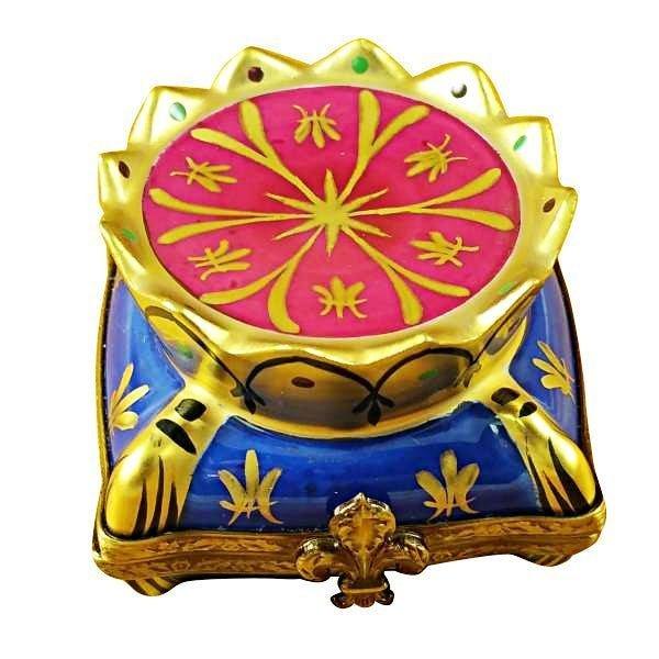 Crown on Pillow Limoges Box for Royal Collectors Porcelain Limoges travel French Trinket Box
