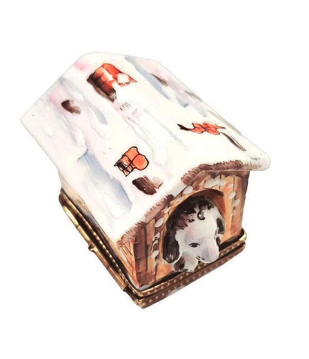Dalmatian Charm for Dog Lovers Porcelain Limoges dog winter French Trinket Box