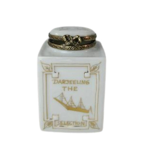 Darjeeling Tea Can for Tea Lovers Porcelain Limoges Beverage French Trinket Box