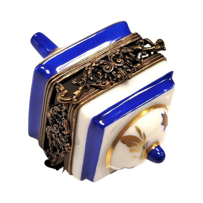 Gift idea for someone who loves France: Brass White Dreidel Limoges box