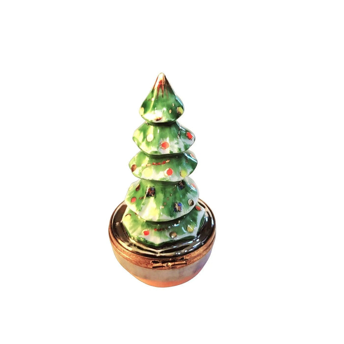 Designer Christmas Tree Box for Holiday Decor Porcelain Limoges Christmas Tree French Trinket Box