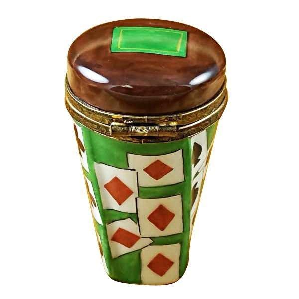 Dice Shaker Limoges Box for Game Lovers Porcelain Limoges games gambling French Trinket Box