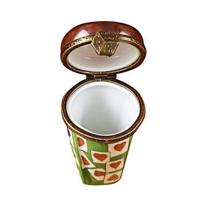 Hand-painted Dice Shaker Limoges box, French artistry for lovers of fine art