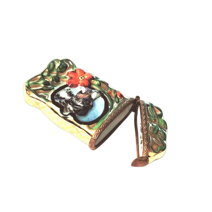 Dog Lover's Treasure for Collectors Porcelain Limoges Wine spirits home French Trinket Box