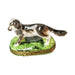 Genuine Dog Standing on Grass Limoges box painted by hand in France, from Limoges Boutique