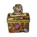 Treasured French collectible: Dog in Travel Bag Limoges box, painted by hand