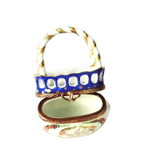 Doves in Basket Charm Porcelain Limoges baskets French Trinket Box