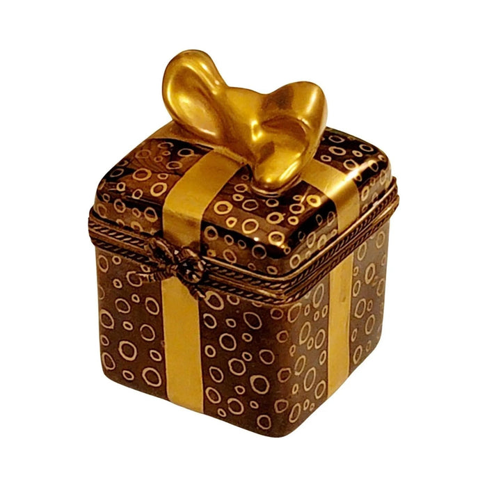 Artisan-painted Black Gold Gift Box Limoges box from France, a cherished collectible