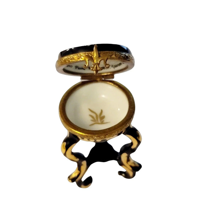 Elegant Black Limoges Stool for Home Decor Porcelain Limoges furniture French Trinket Box
