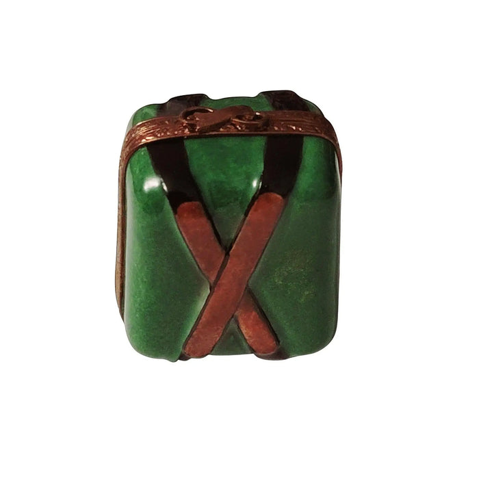 Elegant Green Hiking Box for Nature Lovers Porcelain Limoges sports travel French Trinket Box