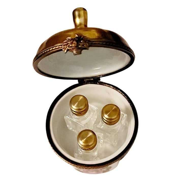 Elegant Limoges Perfume Trio for Home Decor Porcelain Limoges perfume French Trinket Box